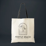 Myrtle Beach Wedding Weekend Destination Wedding Tote Bag<br><div class="desc">Welcome your Myrtle Beach wedding guests with these custom wedding welcome bags! Embrace the sunny spirit with this classic tote featuring a palm tree and ocean line sketch design. Customise it with the name and location of your wedding. Give your guests a stylish gift to be used long after the...</div>
