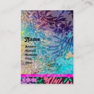 MYRTLE MONOGRAM , blue turquase pink fuchsia gold Business Card