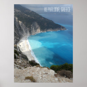 Myrtos Beach Greek Kefalonia Island Greece Poster