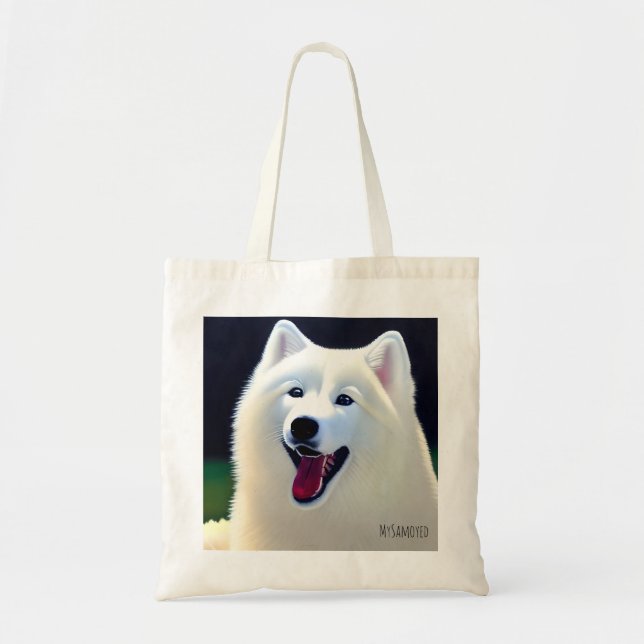 MySamoyed Personalised Gift Idea Cute Samoyed Tote Bag (Front)