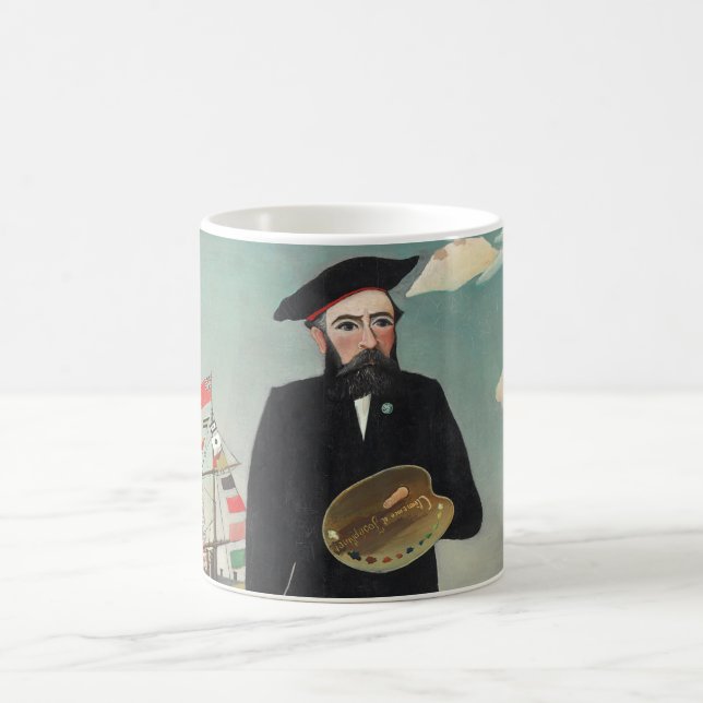 Myself Portrait Landscape 1890, Henri Rousseau Coffee Mug (Center)