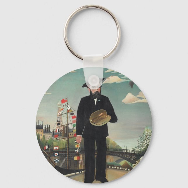 Myself Portrait Landscape 1890, Henri Rousseau Key Ring (Front)