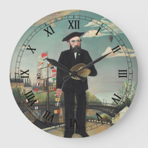 Myself Portrait Landscape 1890, Henri Rousseau Large Clock