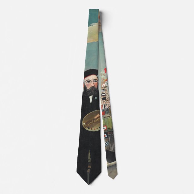 Myself Portrait Landscape 1890, Henri Rousseau Tie (Front)