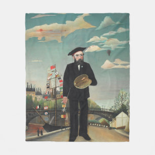 Myself: Portrait – Landscape, Henri Rousseau 1890 Fleece Blanket
