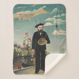 Myself: Portrait – Landscape, Henri Rousseau 1890 Sherpa Blanket