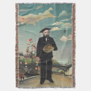 Myself: Portrait – Landscape, Henri Rousseau 1890 Throw Blanket