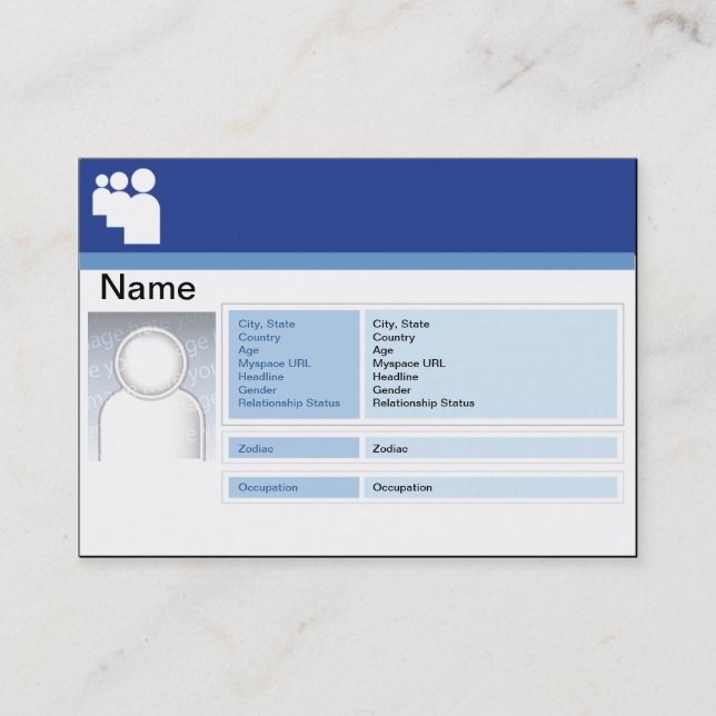 Myspace Dark - Chubby Business Card (Front)