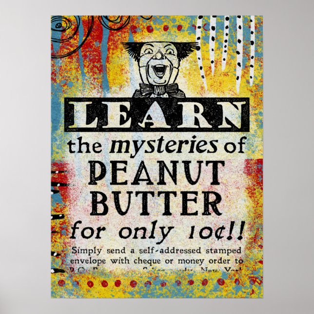 Mysteries of Peanut Butter Poster - Funny Vintage (Front)