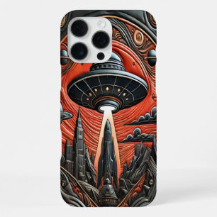 Mysterious Alien Encounter Over a Futuristic City iPhone 16 Pro Max Case