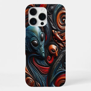 Mysterious Alien Presence in Vivid Cosmic Art iPhone 16 Pro Max Case