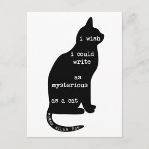 Mysterious as a Cat Edgar Allan Poe Quote Postcard