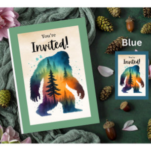 Mysterious Bigfoot Forest Birthday Invitation 