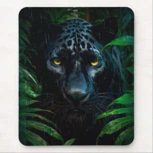Mysterious Black Panther Jungle Wildlife Design Mouse Pad