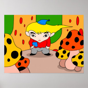 Mysterious boy from the mushroom forest. poster
