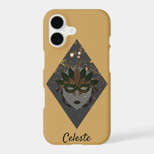 Mysterious Bronze and Black Glitter Masquerade