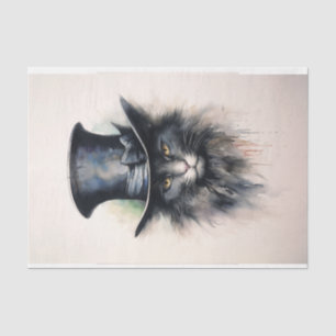 Mysterious cat in black hat "Hello Darlin" Tissue Paper