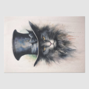 Mysterious cat in black hat "Hello Darlin" Tissue Paper