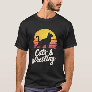 Mysterious Cat Wrestling Sunset T-Shirt