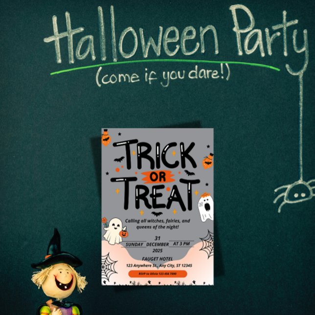 Mysterious Chinese Text Halloween Invitation (Creator Uploaded)