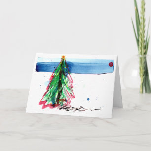 Mysterious Christmas Tree in Snow Card