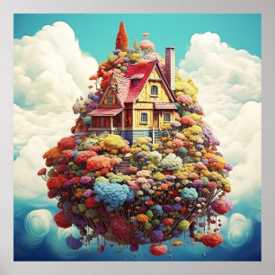 Mysterious Colourful Surreal Magical Nature Land Poster