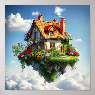 Mysterious Colourful Surreal Trendy Nature Land Poster