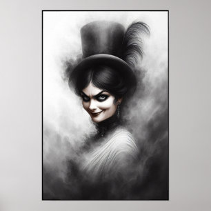Mysterious Creepy Victorian Woman Portrait Art Poster