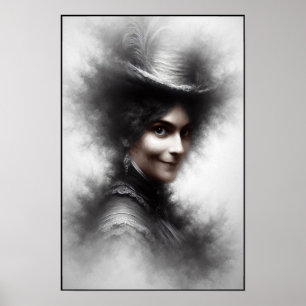 Mysterious Creepy Victorian Woman Portrait Art Poster