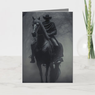 Mysterious Dark Stranger Halloween  Holiday Card