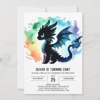 Mysterious Dragon Birthday Custom Invitation