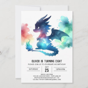 Mysterious Dragon Birthday Digital Invitation
