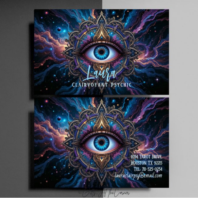 Mysterious Eye Mandala Clairvoyant Psychic Medium Business Card (Creator Uploaded)