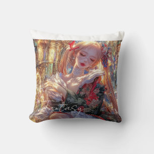Mysterious Fantasy Girl - Gothic Art Aesthetic Cushion