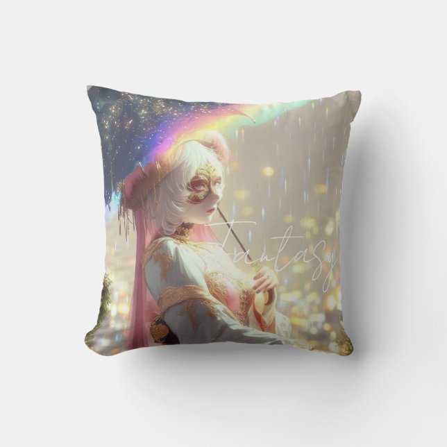 Mysterious Fantasy Girl - Ocean Art Aesthetic Cushion (Front)