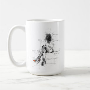 Mysterious Fashion - Abstract Woman in Heels Coffee Mug