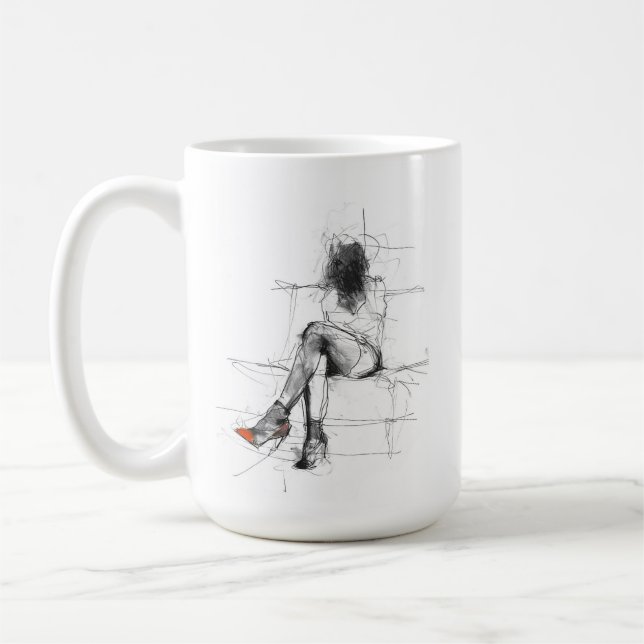 Mysterious Fashion - Abstract Woman in Heels Coffee Mug (Left)