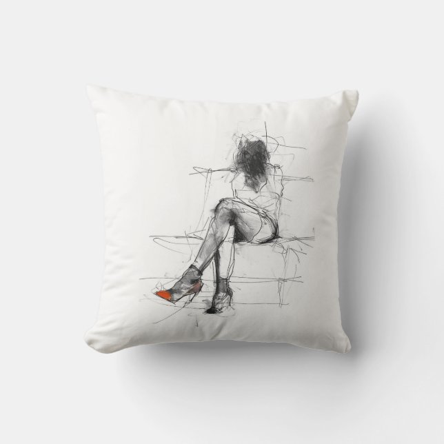Mysterious Fashion - Abstract Woman in Heels Cushion (Front)