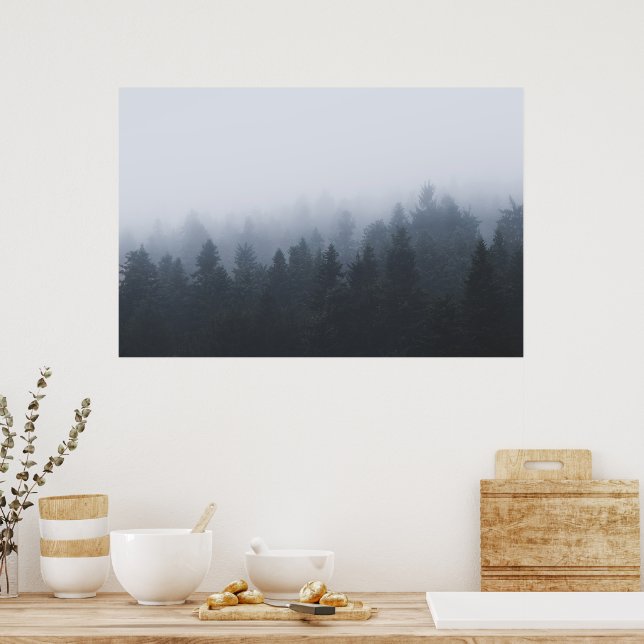 Mysterious forest in the fog poster (Kitchen)
