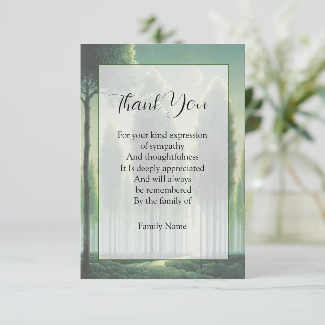 Mysterious Forest Thank You Card (Standing Front)