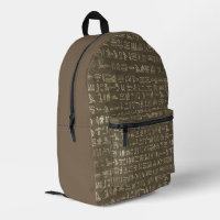 Mysterious Gold Egyptian Hieroglyphs on Brown