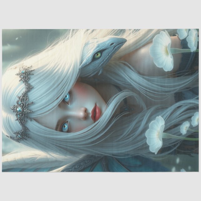 Mysterious Gothic Dragon Fairy  Tissue Paper (Front)