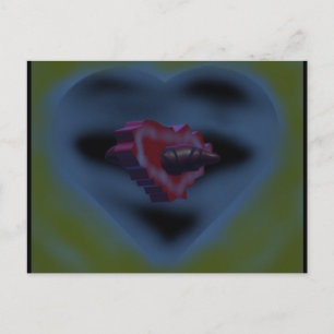 Mysterious hearts art design dark misty colours postcard
