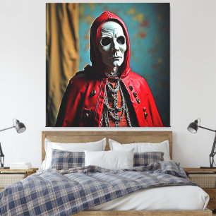Mysterious Hooded Skull Figure Canvas Print