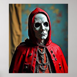 Mysterious Hooded Skull Figure Poster