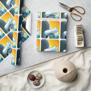 MYSTERIOUS HORNED DINOSAUR by Jeff Willis Art Wrapping Paper
