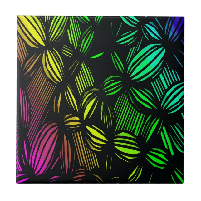 Mysterious lines ceramic tile (Front)