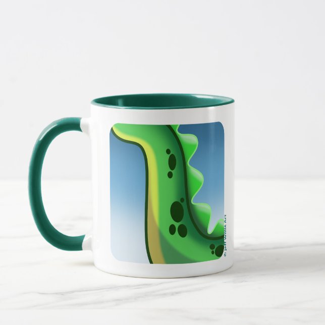 MYSTERIOUS LONG NECK DINOSAUR by Jeff Willis Art Mug (Left)