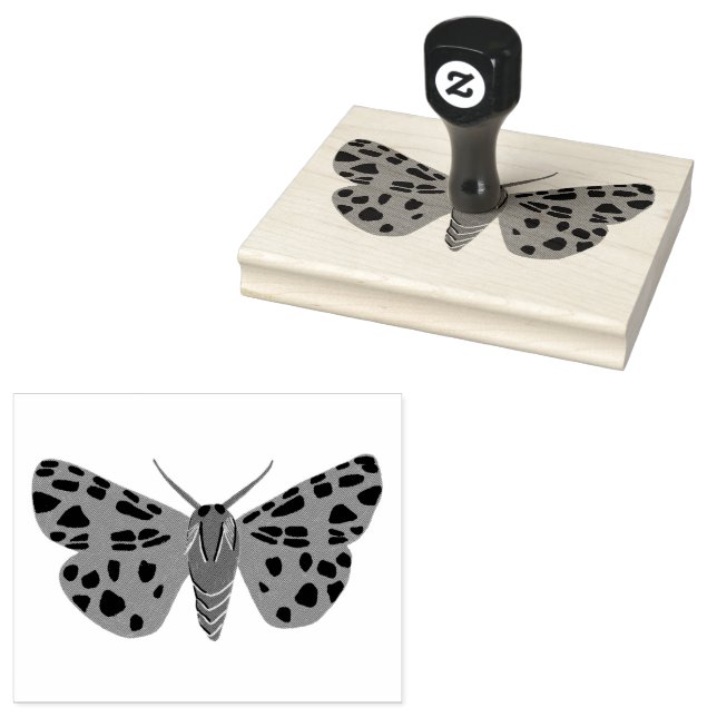 Mysterious Magical Moth Hand Drawn CUSTOMIZE IT Rubber Stamp (Stamped)