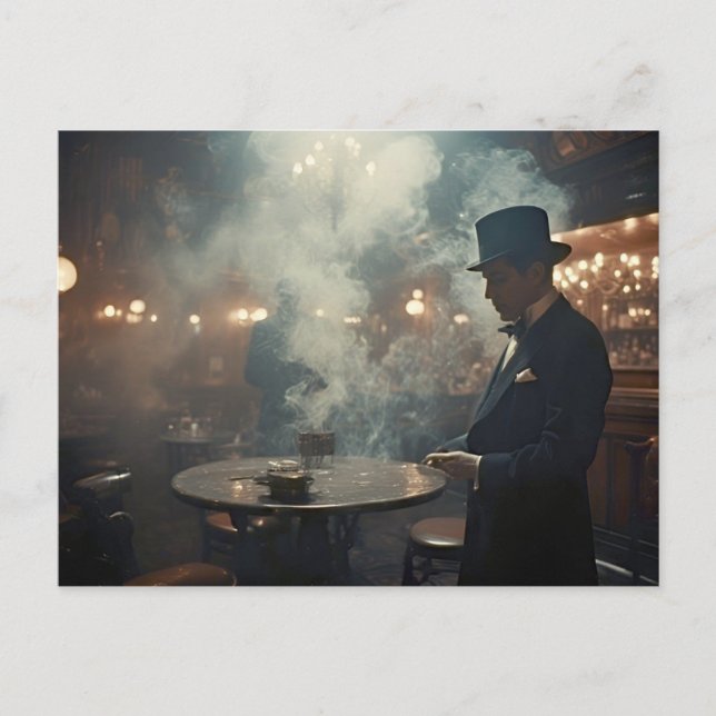 Mysterious Magician Night Club 1950s Postcard (Front)